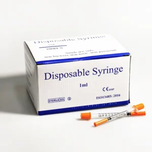 0.5ml 1ml 30G Disposable Plastic Veterinary Syringe Orange Cap Sterile Insulin Syringe Needles for Pet Farm Animal Cat Dog