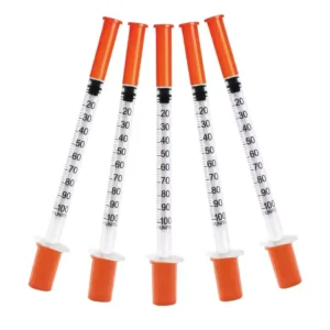 0.5ml 1ml Disposable Sterile 30 Gauge 13mm 30 Gauge 8mm Insulin Syringe With Fixed Ultra Fine Needle U-40 U-100