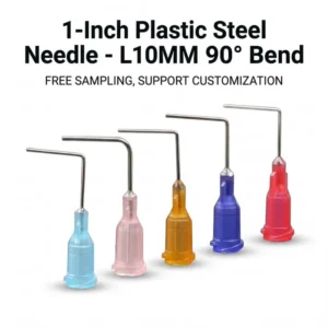 1 Inch 90 Degree Bent Dispensing Needle Precision Curved Tip Industrial Luer Lock Needle for Glue Solder Paste Dispenser