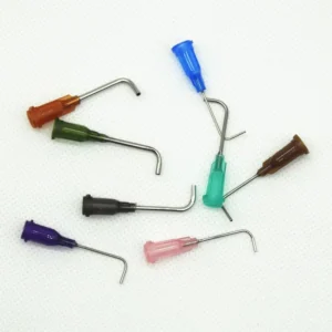 1 Inch Plastic Steel Angled Injection Needles with 45 Degree 90 Degree Bent Tips for Screw Head Dispensing Machine