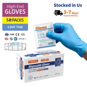 1 Pair of Nitrile Gloves Individually Packaged Food Grade Disposable Gloves Nitrile Premium Custom Portable Pack