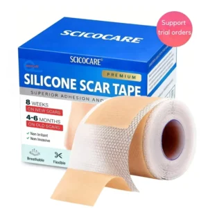 1.6″x 120″ Medical Grade Silicone Scar Tape Reusable Silicone Scar Removal Sheet for Old New Scars C-Section Keloids Surgery