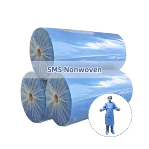 1.6m 2.4m 3.2m SMS Non Woven Roll 35g 40gsm 45gsm Lightweight Breathable Waterproof Medical Gowns Cloth PP SMS Nonwoven Fabric