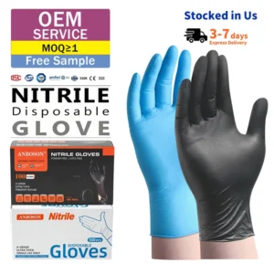 10 Mil Nitrile Examination Gloves Medical Powder Free Disposable Gloves S Black