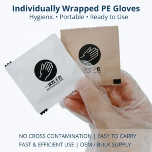 10 day Delivery Individual Packing Disposable Waterproof Poly HDPE Gloves for Home Cleaning Kitchen Food Handling Food Grade