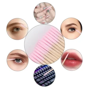 100 200 500Pcs Disposable Wooden Cotton Swabs Double Sided Tip 9cm Wood Sticks for Eyelash Glue Removal Makeup Tools Clean Stick