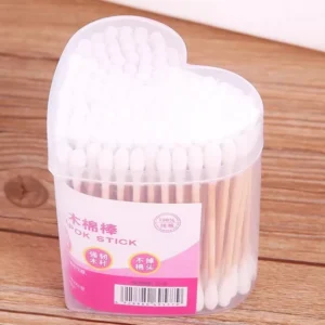 100% Biodegradable Bamboo Cotton Buds Medical-Grade Double-Ended Swabs in Eco-Friendly Kraft Paper Box