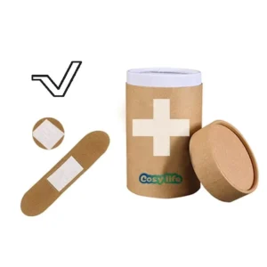 100% Cotton Kraft Paper Tube Packaging Biodegradable Bamboo Compostable Band Aid Medical Patch Strip Bandage 25pcs tube