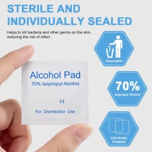 100 Count 3x6cm Alcohol Swab Pads for Cell Phone Cleaning & Disinfection Single Use