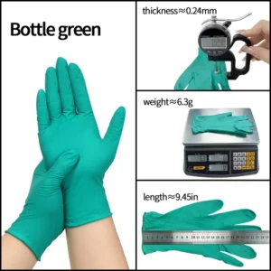 100 Green Disposable Nitrile Gloves in a Box
