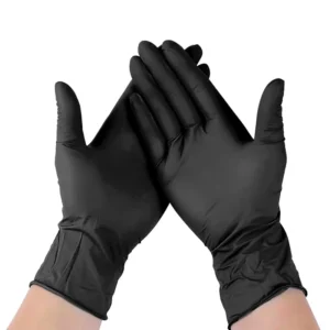 100 PCS Box Powder Free Textured Fingertips Disposable Nitrile Gloves Black Heavy Duty Nitrile Gloves