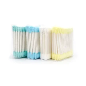 100 PCS Disposable Colorful Paper Handle Cotton Swab Double Head Semi Permanent Makeup Hygiene Clean Assist Supply