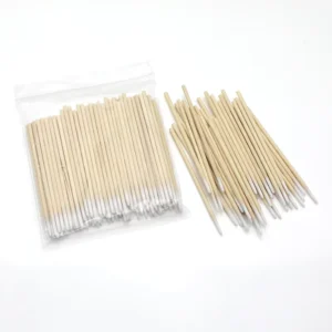 100 Pcs Bag Dental Absorbent Bamboo Wooden Stick Cotton Swab Bud