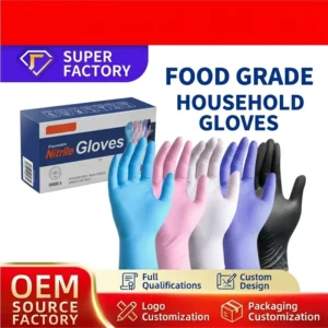 100 Pcs Disposable Nitrile Gloves 3 MIL Black Kitchen Gloves for Work Medium Thickness Waterproof Feature