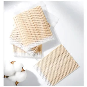100 Pcs Eco Friendly Make up Remover Q Tip Custom Wooden Handle Mini Fine Point Q Tips Cotton Swab