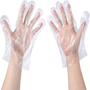 100 Pcs Plastic Disposable Gloves Lightweight Polyethylene Waterproof Gloves for Cooking Food Prep Clear