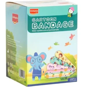 100 Pieces EOS Disinfecting Class I Cartoon-Patterned Band-Aids PE Waterproof Cute Cartoon Designs 12 Patterns 72x19mm Size