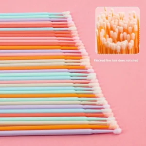 100 Root Bag Grafting Eyelash Cleaning Cotton Wool Macaron Small Stick Eyelash Embroidery Micro Brush
