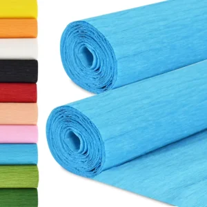 100% Virgin Eco Friendly Uncoated Crepe Paper Roll 9.8 Inch Wide 8ft Long Customized Color 110-350g GSM Flower Making Wedding