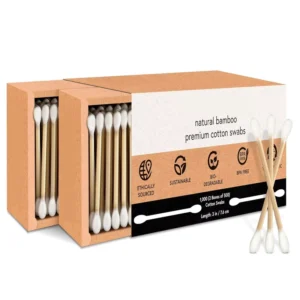 1000 Pack Bamboo Cotton Swabs Double Tipped Cotton Buds for Ear Cleaning Bamboo Swabs for Beauty Personal Care