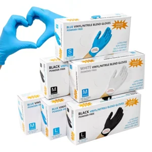 100PCS Blue Black Nitrile Disposable Beauty Nail Safety Glove Thickened Durable Waterproof Non slip Gloves for Nail Salon
