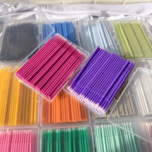 100PCS Per Box Micro Applicator Micro Brush Applicator Colored Mini Cotton Swabs Brush for Makeup Personal Care