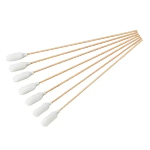 100pcs 6″ Cleanroom Wooden Handle Large Cleaning Swabs Foam Over Cotton Bud Tipped