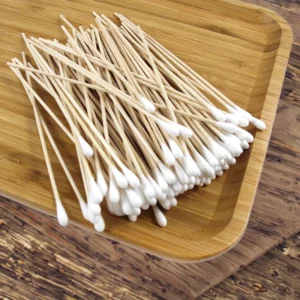 100pcs 6 Inch Disposable Cotton Swabs with Single Tip PP Stick Premium Wood Applicators for Camera Cleaning Biodegradable