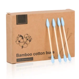 100pcs Baby Bamboo Stick Cotton Swab Ear Cleaning Cotton Buds Two Different Head Types More Complete Functions with Kraft Box
