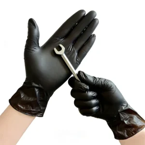 100pcs Box Vinyl Gloves Latex Free Waterproof Oil Proof Industrial Black Disposable Powder Free 4mil PVC Gloves for Mechanic