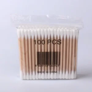 100pcs Cotton Bud Disposable Double Head Tip Bamboo Wooden Stick Cotton Swabs