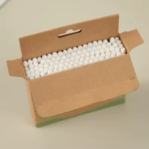 100pcs Cotton Swabs Aircraft Hole Hang Card Bamboo Stick Cotton Buds with Kraft Paper Box for Gentle Cleaning
