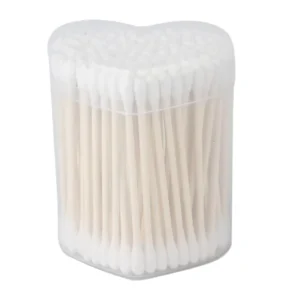 100pcs Cotton Tips Soft Round Head Cotton Swabs with Paper Stick for Cleaning Ear Makeup Application Use