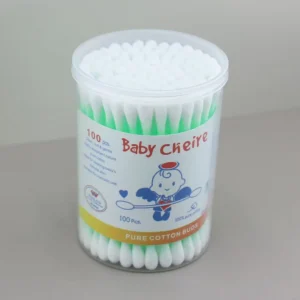 100pcs Custom Private Label Plastic Cotton Swabs Biodegradable Double Tips in Bulk for Cosmetic & Personal Care OEM ODM