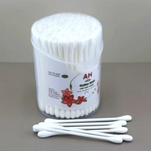 100pcs Custom Private Label Plastic Cotton Swabs Biodegradable Double Tips in Bulk for Cosmetic & Personal Care OEM ODM