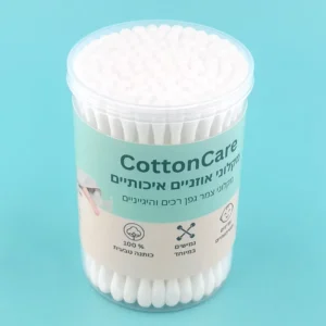 100pcs Custom Private Label Plastic Cotton Swabs Biodegradable Double Tips in Bulk for Cosmetic and Personal Care OEM ODM