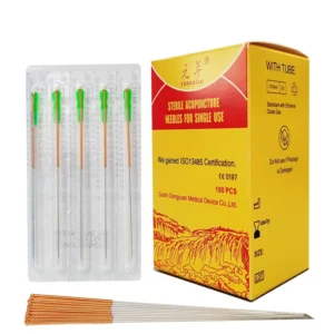 100pcs Disposable Sterile Acupuncture Needles Copper Handle Dry Needling Acupuncture Needle With Tube