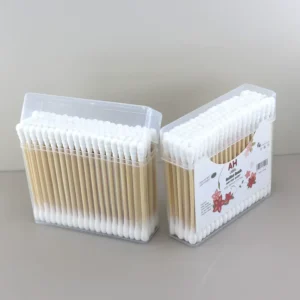 100pcs Eco Friendly Bamboo Cotton Swabs Biodegradable Cotton Buds for Ear Cleaning Custom Logo