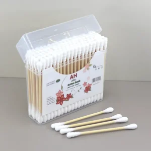 100pcs Eco Friendly Bamboo Cotton Swabs Biodegradable Cotton Buds for Ear Cleaning Custom Logo Available