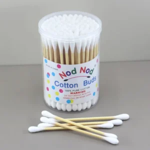 100pcs Eco Friendly Bamboo Cotton Swabs Double Tips Biodegradable Ear Cleaning Makeup Removal Custom Logo Available
