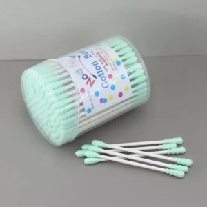 100pcs Eco-Friendly Paper Cotton Swabs Double Tips Biodegradable Ear Cleaning Makeup Removal Custom Logo