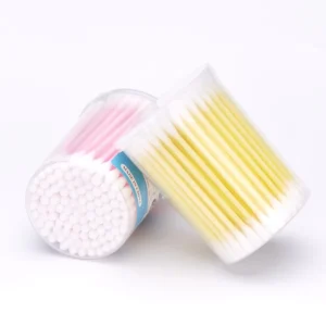 100pcs Eco Friendly Plastic Cotton Swabs Double Tips Biodegradable Ear Cleaning Makeup Removal Custom Logo