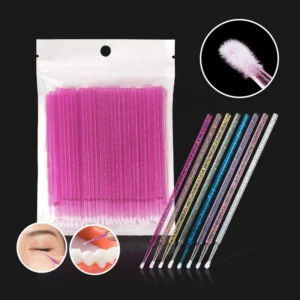 100pcs Eyelash Cleaning Brushes Micro Cotton Swab Individual Removing Makeup Brush Eyelashes Microbrush Beauty Clean Tools
