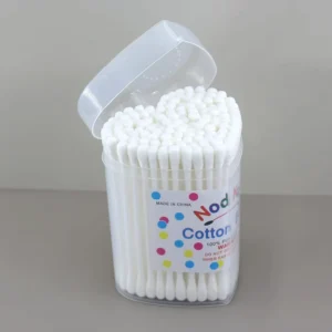 100pcs High Quality Bamboo Cotton Swabs Disposable Double Head Cotton Buds in Clear Baby Ear Care Daily Cleaning