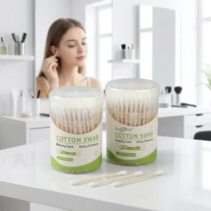 100pcs High Quality Bamboo Stick Cotton Swabs Hotel Disposable Ear Cleaning Cotton Swab Buds Stick Individual Packaging