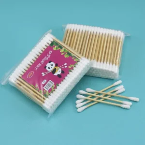 100pcs High Quality Biodegradable Cotton Swabs Cotton Buds Daily Cleaning Double Tips