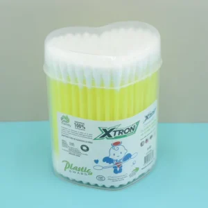 100pcs High Quality Cotton Swabs Disposable Double Head Cotton Buds in Clear Baby Ear Care Daily Cleaning
