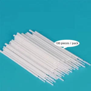 100pcs Long Head Cotton Swab Plastic Disposable Beauty Tool Eyelash Cleaning & Lash Removing Mascara Micro Brush