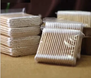 100pcs Pack Double Head Cotton Swabs Women’s Makeup Cleaning Stick Bamboo Wooden Wadded Sticks for Nose & Ears Cleaning Tools