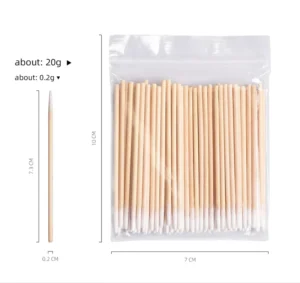 100pcs bag 7cm PMU Microblading Pointed Wooden Cotton Swabs Tattoo Cleaning Applicator Sticks